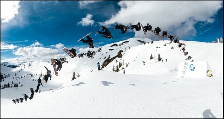 Snowboarder Tor Lundström bei einem Trick